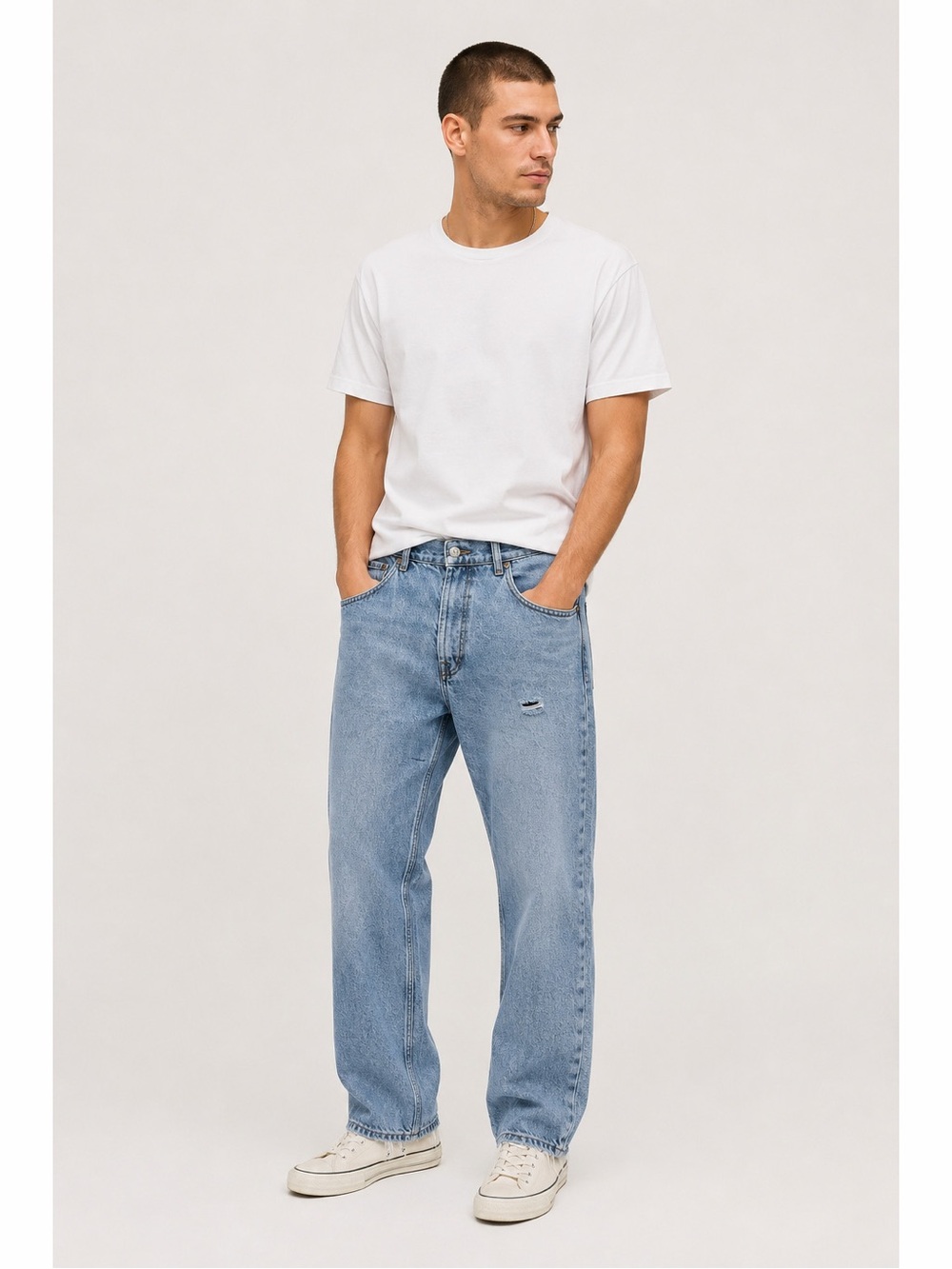 ZARA | Perfect Wash Button Fly 5 Pocket Flexible Relaxed Baggy Straight Jeans